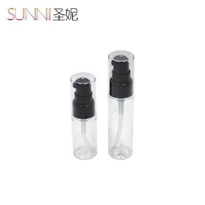 China Mini Transparent Body Cosmetic Skin Care With Black Lotion Pump Empty Cosmetic Lotion Bottles for sale