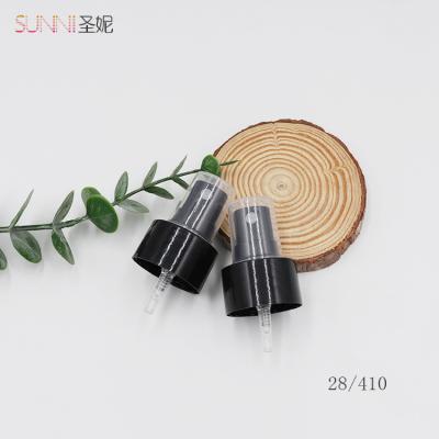 China Non Puddle Black Mist 28/410 Smooth Ribbed Sprayers Bottle Pump For Sale Fine Facial Hair Mist Spray Plastic for sale