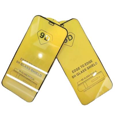 China Full Cover Glue Edge Anti-oil Anti-oil Anti-oil Cell Phone 9D Transparent Tempered Glass Screen Protector Fits Iphone 12 for sale