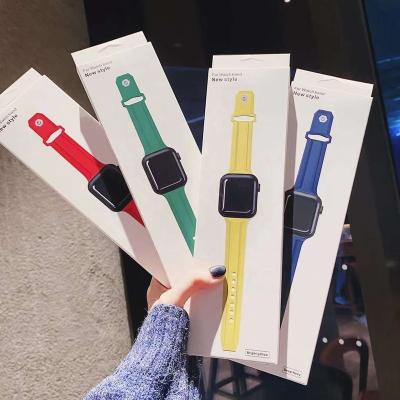 China Wholesale Shockproof Factory Watch Belt Strap Silicone Watch Bands 38mm 40mm 41mm 42mm 44mm 45mm Strap Top Design With Packing Sale for sale