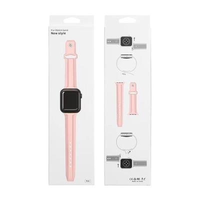 China Classic Soft Silicon Silicone Replacement Band Strap For Apple Watch Band Series 7 6 5 4 3 2 1 For Watch Strap 38 40 42 44 Mm Watch Band for sale