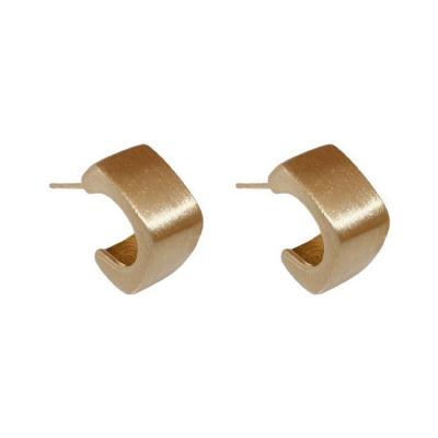 China TRENDY New simple niche various design collection fashional normcore 925silver needle geometric gold silver metal brushed stud earrings for sale