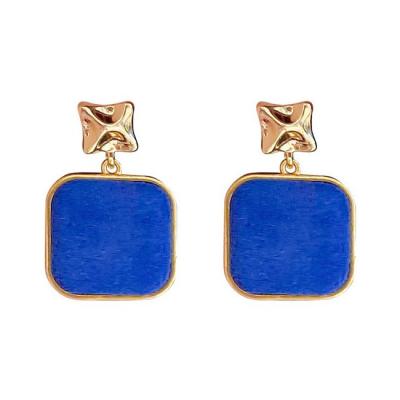 China Ins/Elegant/trendy/fashional New niche design personality temperament senior Klein blue heart bear letter earrings collection 925 Silver Needle earrings for sale