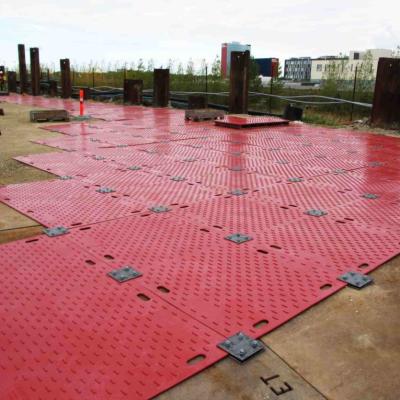 China Temporary Plastic Solution HDPE Surface Protection Mat Temporary Ground Floor Road Ground Mat HDPE Mat For Beach for sale