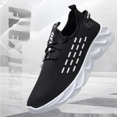 China CUSHIONING men's breathable shoes in summer new trend mesh flight woven sports running youth deodorant sports shoes for sale