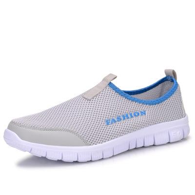 China CUSHIONING New Breathable Mesh Walking Shoes Men's Casuales Zapatos Flat Bottom Large Size Sports Shoes for sale