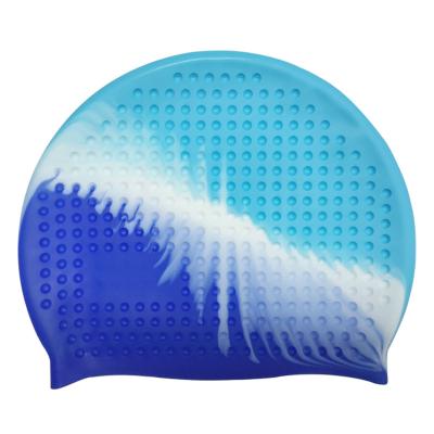 China Waterproof Comfortable Silica Gel High Elasticity Non-slip Bubble Swimming Cap for sale