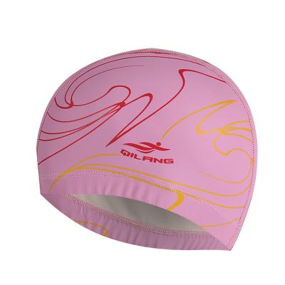 China New waterproof male and female PU coating hat ear protection waterproof professional swimming cap for sale