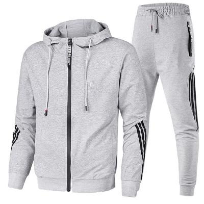 China Two Piece Simple Mens Sweat Suit Men Breathable Casual Hoodie Sweatsuit for sale