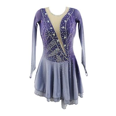 China Attractive Figure Skating Performance Dress Kids Show Skirt Competitive Dance Gray for sale