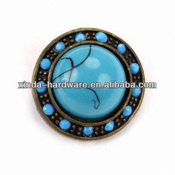 Китай Premium Fancy Diamond Dry Cleaning Blue Jeans Buttons Fashion Rhinestone Buttons Sewing Button продается