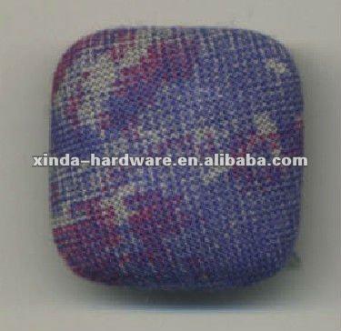 China Dry Cleaning Square Shape Customed Color Cloth Covered Sewing Button for sale