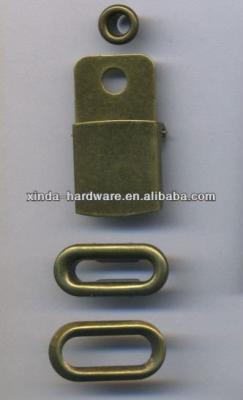 中国 Anti nickel free brass color metal hat buckle for set with round and oval eyelets good quality hat accessories 販売のため