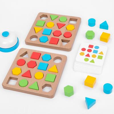 China Children's Toys Wholesale Montessori Wooden Letter Blocks Numbers Educational Toys Battle Geometric Game for sale