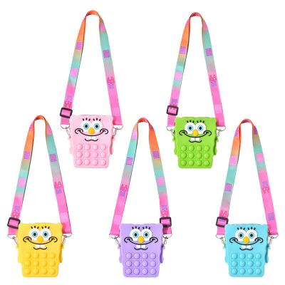 China Casual Hot Sale Girls Small Pop Sling Silicone Sponge Bob Rats Pioneer Sling Bag for sale