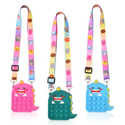 China Fashion New Arrival Stress Reliever Silicone Coin Purse Push Noise Bubble Shaker Messenger Bag Handbag for sale