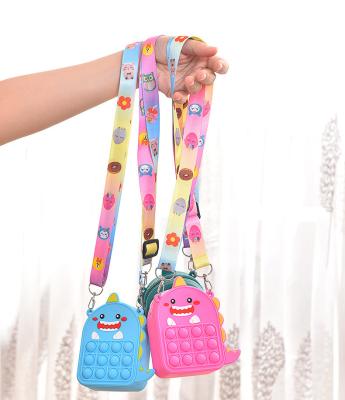 China Fashion Kids Children Wiggle To Noise Toys Cross Body Wholesale Shoulder Bag Handbag Push Silicone Noise Coin Purses for sale