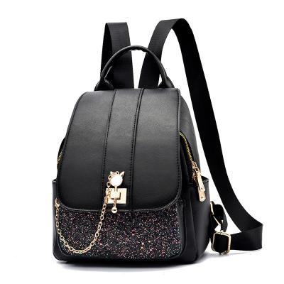 China 2021 Latest Designers Women Fashion Waterproof Black Leather Cute Rucksack Backpack For Teens for sale