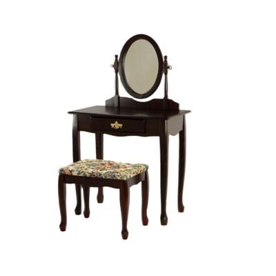 China Home Decor Bedroom Eco-friendly Solid Wood Modern European MDF Wardrobe Dressing Table Designs Mirrored Dresser for sale