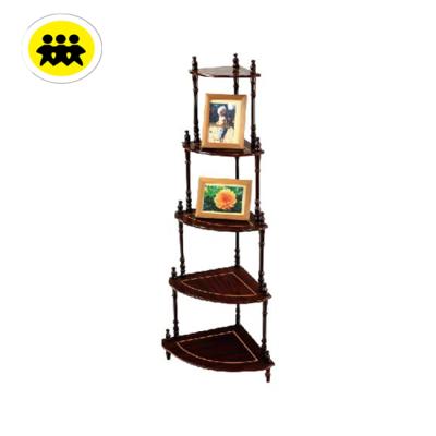 China Solid Wood 5 Tier Wooden Corner Rack For Living Room &kitchen Room Hot Selling To American for sale