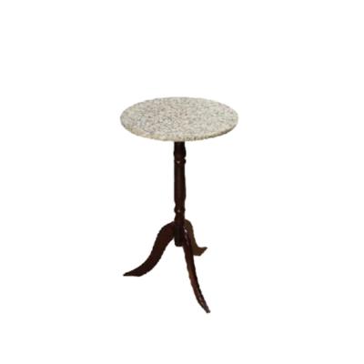 China Traditional Granite Top Around Wooden Flower Display Coffee Table for sale