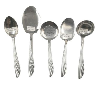 China Sustainable Food Grade Cooking Tools Pocket Soup Pasta Server 6pcs Stainless Steel Kitchen Utensils for sale