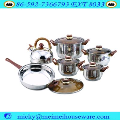 China Viable hot sales cheap price 12pcs stainless steel cookware set for sale