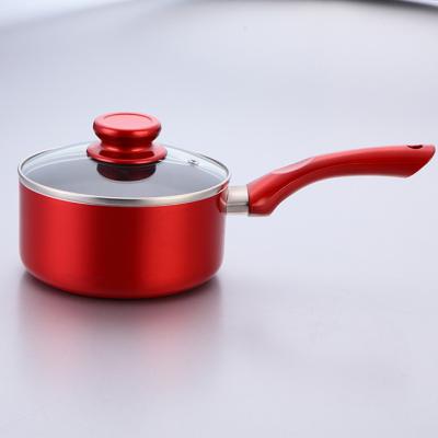 China Viable matallic red sauce pan for sale