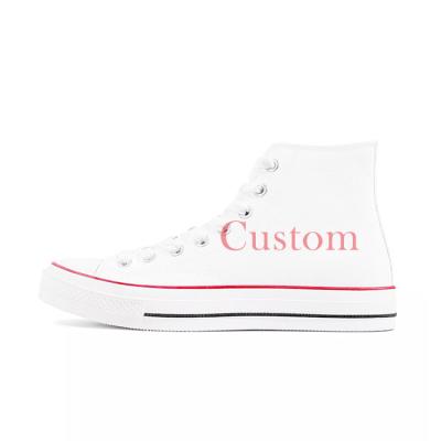 China CUSHIONING Custom Canvas High Top Sneaker Classic Lace Up Casual Shoes For Women for sale