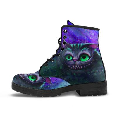 China Waterproof Custom Design Dark Purple Ankle Boots Women Shoes Womens Boots for sale