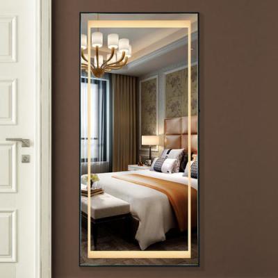 China OEM Floor Dressing Mirror Magnifying Wall Mounted Mirror Illuminated Led Integral Mirror With Light for sale