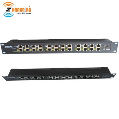 China Other Passive Security Gigabit 12port 802.3af/at PoE Injector PoE Patch Panel For 24V MikroTik UBNT, 48V IP Camera for sale