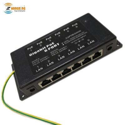 China Industrial Multiport Gigabit 60W POE Passive Injector For IP Camera ZCPOEGI006 for sale