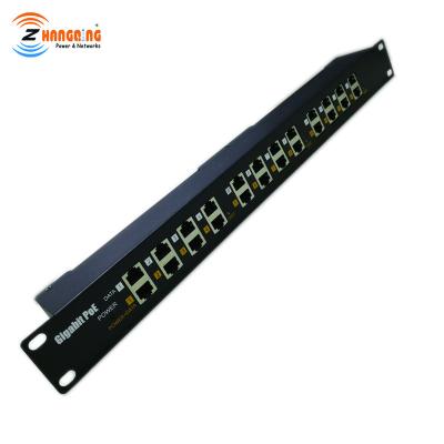 China Rackmount Injector ZQ-POE-12-GUAB, Passive PoE Multiport 1U Gigabit PoE Injector Supporting Passive 802.3af/at for sale