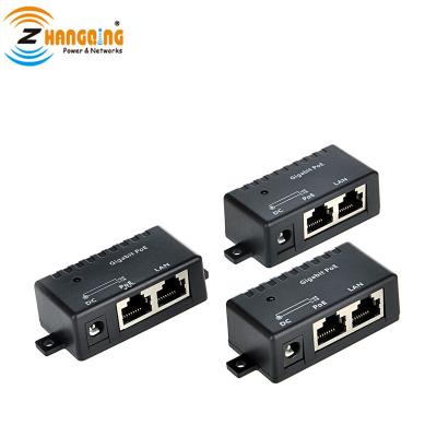 China Power and Data Factory Single PoE Injector Gigabit PoE Left Panel for IP Camera Video, Access Point VOIP Phone 24V 48V for sale