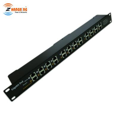 China PoE Multiport High Power 1U Rackmount Network PoE Injector Dual Industial PoE Supplement for sale