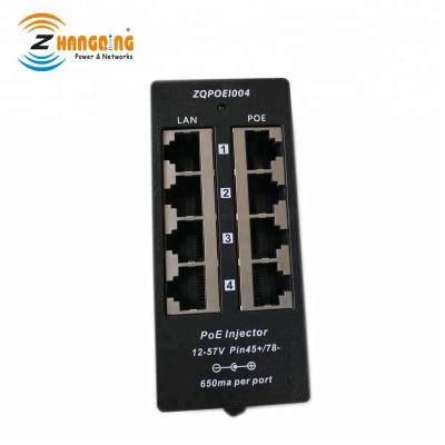 China CCTV System 4 Port Power Over Ethernet Passive Injector 100Mbps PoE Injector Used With Any Switch Power Up To 4 IP Camera/CCTV Webcam for sale