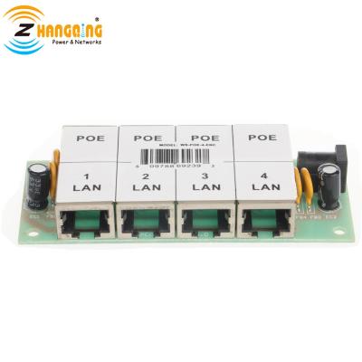 China 24V For Access Point Highest Speed ​​4 PoE Port Injector Without Case 100Mbps PoE Patch Panel For CCTV Camera for sale