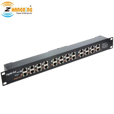 China ZQPOEG12 100/1000Mbps Gigabit Power and Data POE Injector 12 1U Multiport Rack Mount POE Port Patch Panel for sale