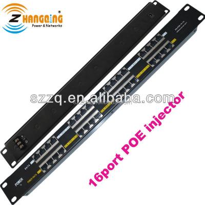 China POE 16 Port 48V DC 24V PoE Injector Rack Mount For IP Camera IP Phone for sale