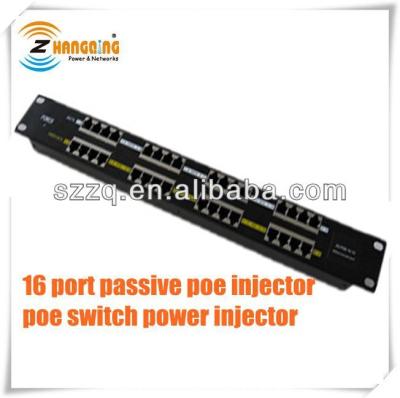 China 16 port 48v rj45 POE connector poe injector used for IP phone camera ZQPOEI016 for sale