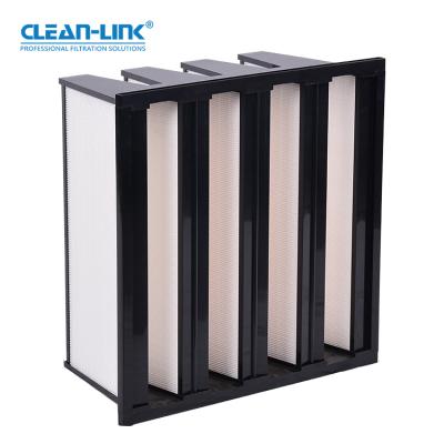 China Air Purification Equipments High Efficiency HVAC System Air Filter V-Bank Ventilation Hepa Filter Air Conditioning V Bank Filter for sale