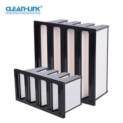 China Air purification equipments HEPA H14 filter V-bank ventilation hepa filter air conditioning V bank filter for sale