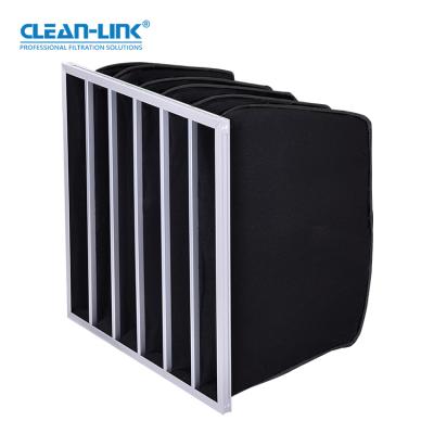 China All Kinds of Air Conditioning Ventilation System Air Conditioning Spray Booth Air Handling Unit Bag Filter Chemical HVAC Activated Carbon Pocket Air Filter for sale