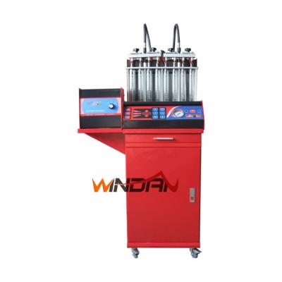 China Four Injectors Fuel Injector Cleaner Machine With  Fluid Level Indicator And Discharge Valve for sale