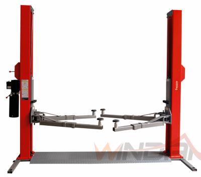 China Dual Hydraulic Cylinders Two Post Car Lift With Adjustable Beam for sale