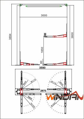 China Mechanical Lock Hydraulic Car Lift Durable Double Automotive Car Lifts for sale