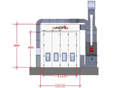 China Cement Floor Car Body Maintenance Spray Stations, Side Draft Paint Booth for sale