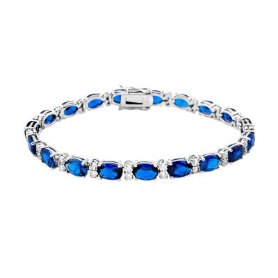 China CLASSIC Hot Sale Sapphire Bracelet 925 Sterling Silver Jewelry Gift Jewelry Sterling Silver Romantic Wedding Tennis Bracelet for sale