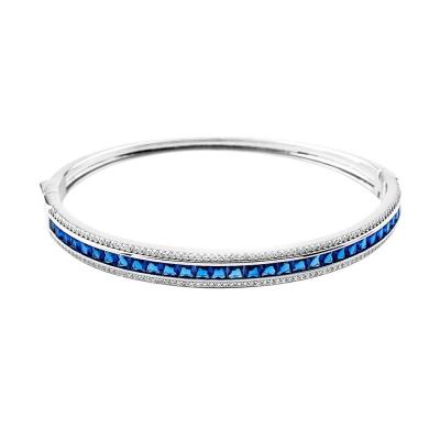 China Trendy New Fashion Cubic Zirconia 925 Sterling Silver Multi Bangle Tennis Bracelets for sale